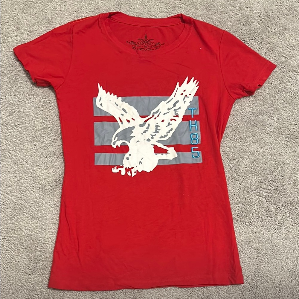 Tommy Hilfiger Red Tee with Eagle Graphic